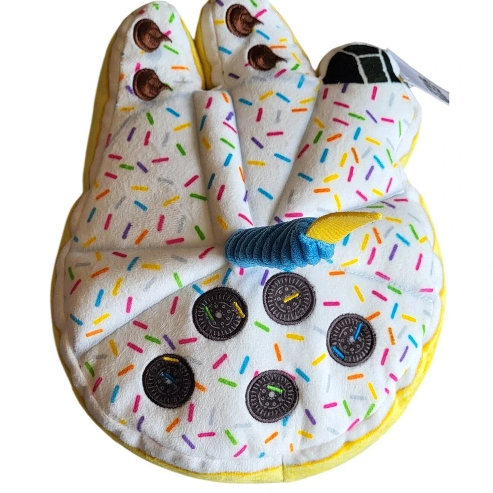 Star Wars Chewy Millennium Falcon Birthday Cake Plush Squeaky Dog Toy NWT